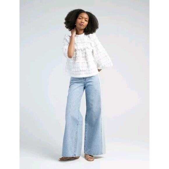 Daily blue Denim - Daily Blue Easy Wide Leg Jeans Womens Size 28 Light Denim Easy Pant Pacific